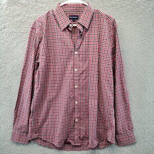 Jack Maverick Men's Button Up Long Sleeve Check Red Gray Large New‎ Without Tag